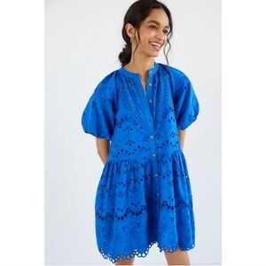 Anthropologie Blue Mini Dress